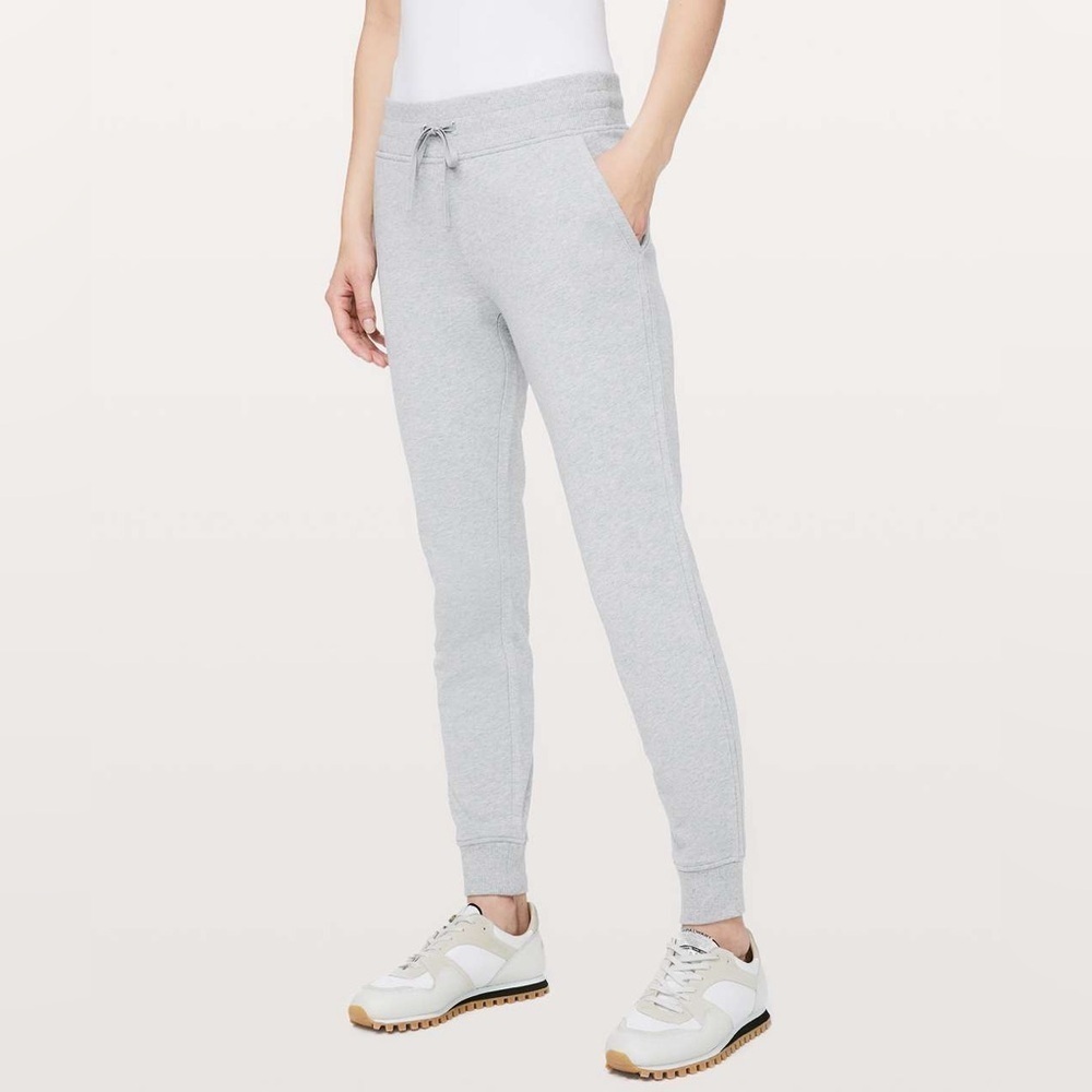 lululemon warm down jogger II 28” in heathered core light gray